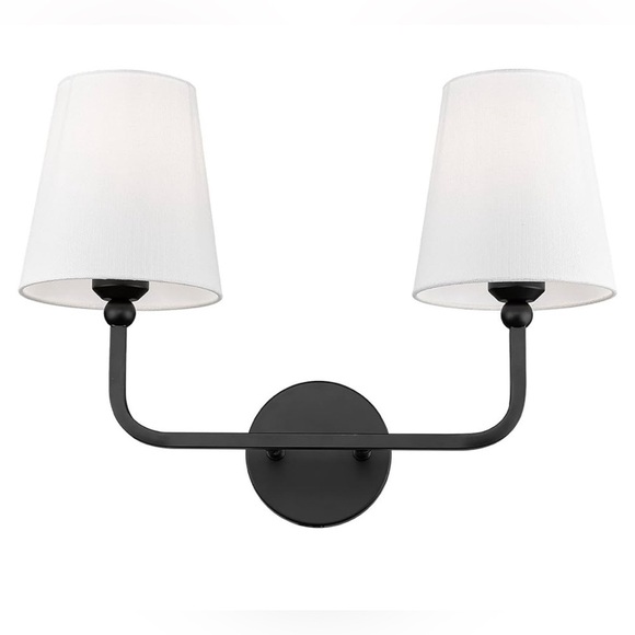 2-Light Bathroom Vanity Lights in Matte Black Finish, Modern Bedside Wall Sconce - Picture 1 of 2